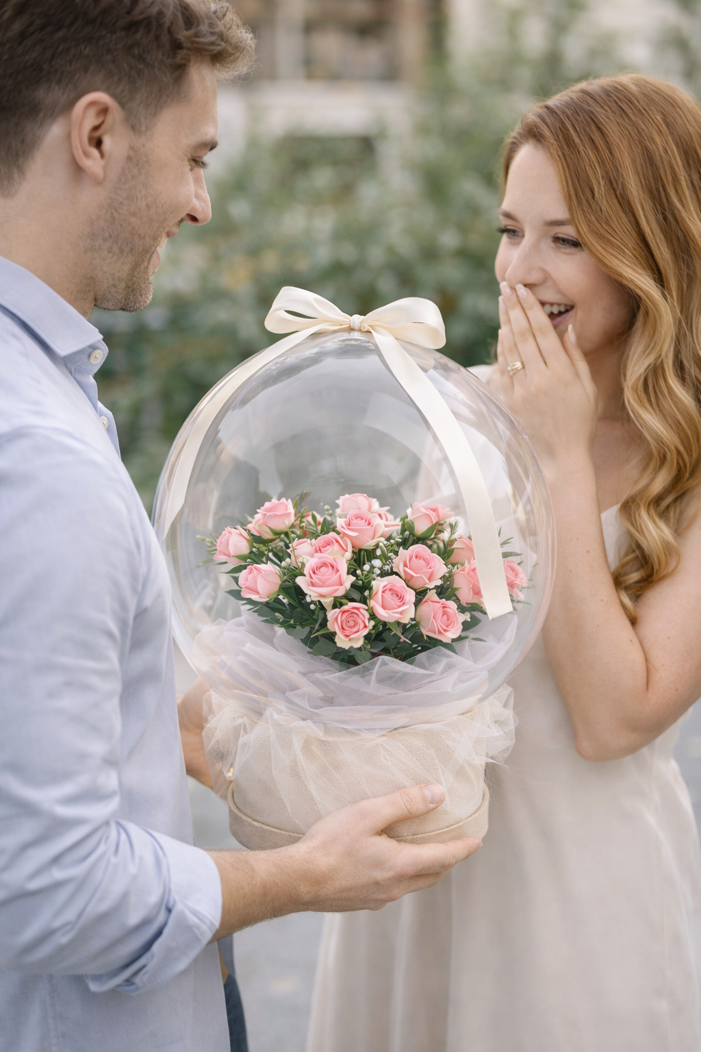 Elegant Bobo Balloon med Blommor