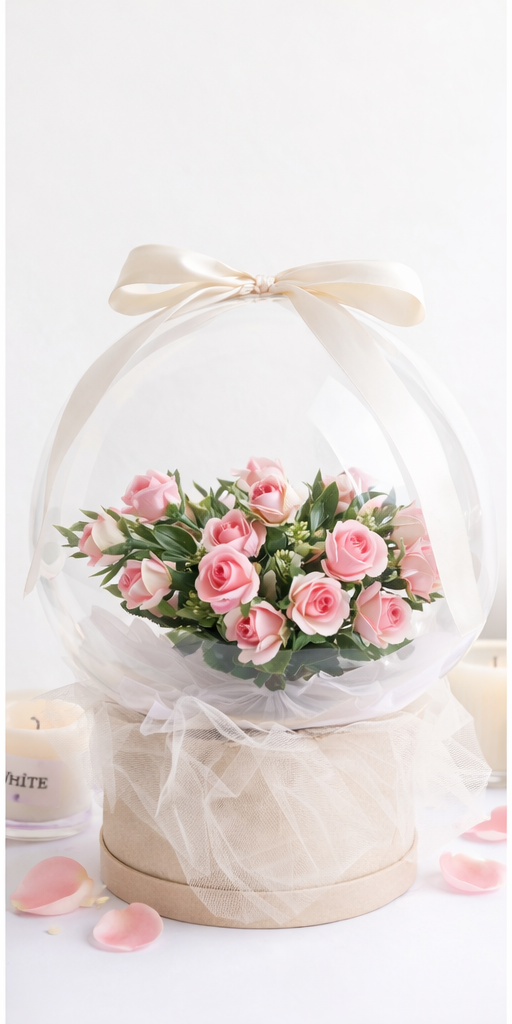 Elegant Bobo Balloon med Blommor
