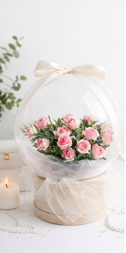Elegant Bobo Balloon med Blommor