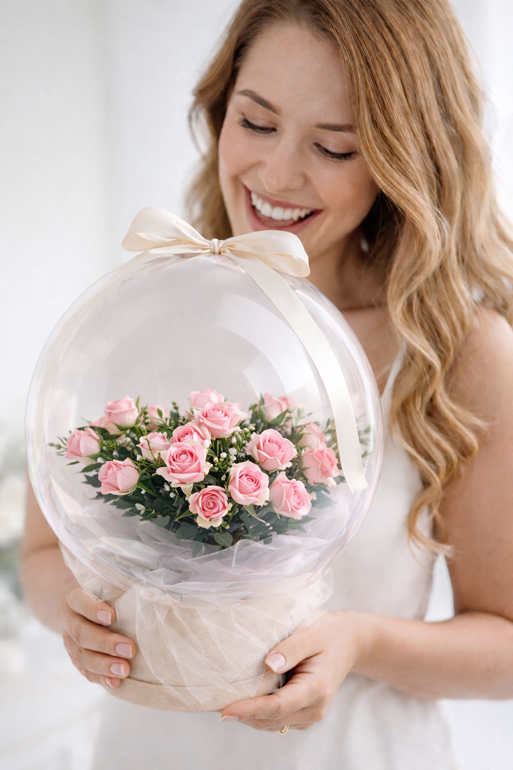 Elegant Bobo Balloon med Blommor